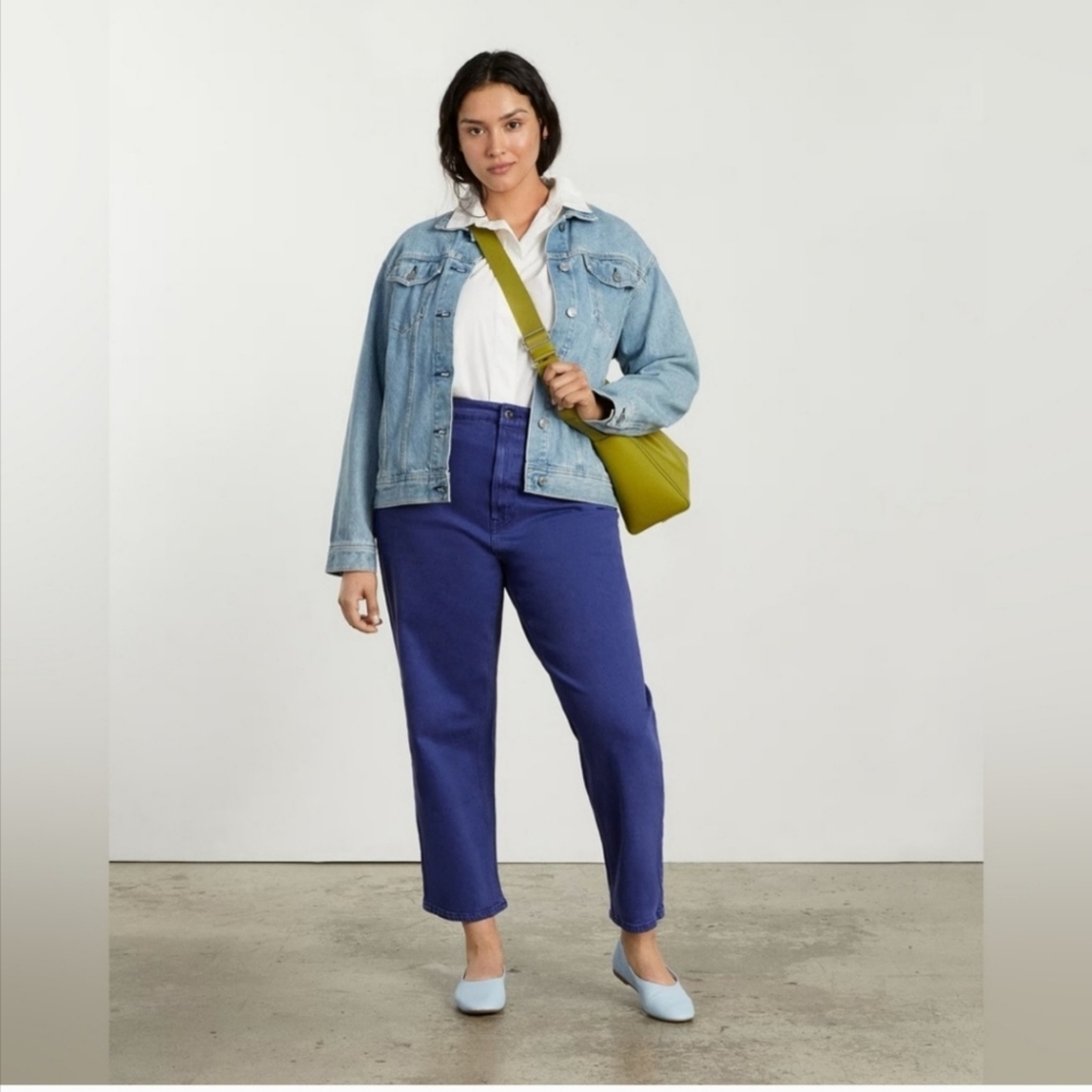 Everlane The Way High Rise Jeans Women's Straight Leg Cropped Ankle Cotton Sz 24